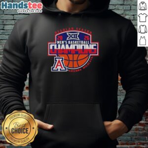 Awesome Arizona Wildcats 2026 Big 12 Men's Basketball Champions hoodie featuring team colors and logo.