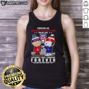 Awesome Charlie Brown tank top featuring Snoopy, perfect for Arizona Wildcats fans, celebrating team spirit win or lose.
