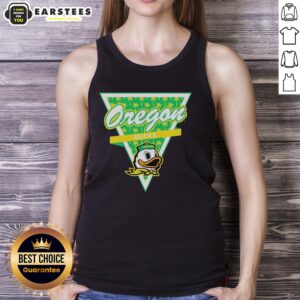 Alt Text: Awesome Oregon Ducks football tank top featuring a palm tree pattern inside a triangle logo design.