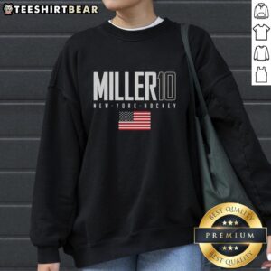 Top J.T. Miller New York Rangers USA Flag Elite Sweatshirt showcasing team pride and sporty style.