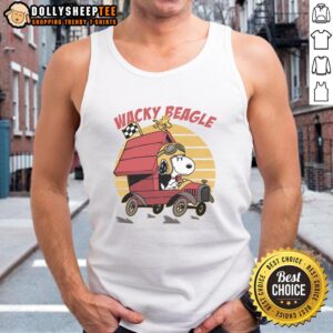 Pretty wacky beagle car tank top featuring a playful beagle design, perfect for dog lovers and casual wear.