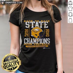 Hot Avon Football Back-to-Back State Champs Ladies Tee showcasing team pride and championship spirit in stylish design.