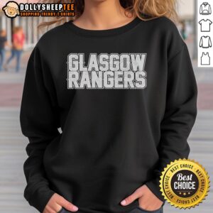 Good Glasgow Rangers sweatshirt featuring team colors and logo, perfect for fans and casual wear enthusiasts.