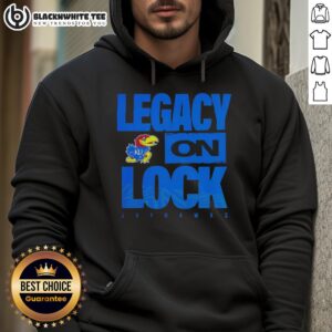 Alt Text: Original Kansas Jayhawks NCAA 2026 Legacy On Lock On Mascot Hoodie in vibrant colors for fans and collectors.