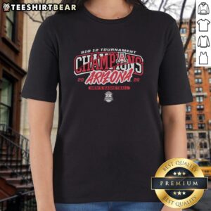Arizona Wildcats Men's Basketball 2026 Big 12 Tournament Champions Ladies Tee showcasing team pride and vibrant design.