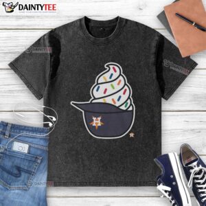Awesome Houston Astros ice cream washed T-shirt featuring vibrant team colors and a stylish design for fans.
