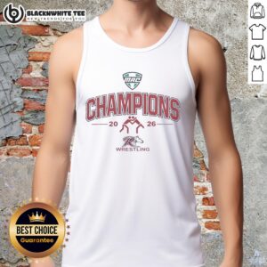 Top Rider Broncs Mac Wrestling Champions 2026 tank top featuring vibrant design and bold team logo, perfect for fans.