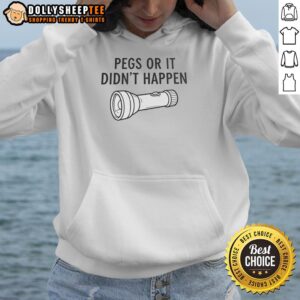 Official Pegs Or It Didn't Happen Hoodie in black, featuring bold text design, perfect for casual wear and statement style.