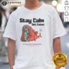 Alt Text: Funny Stay Calm Get Eaten Diver T-Shirt showcasing humor about surviving bad decisions in a fun graphic design.