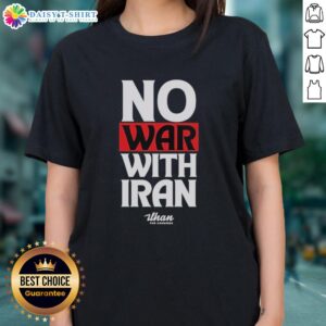 Nice No War With Iran Ladies Tee featuring a bold peace graphic, perfect for promoting peace and activism in style.