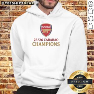 Nice Arsenal Carabao Cup Champions hoodie in red, showcasing team logo and stylish design for fans and supporters.