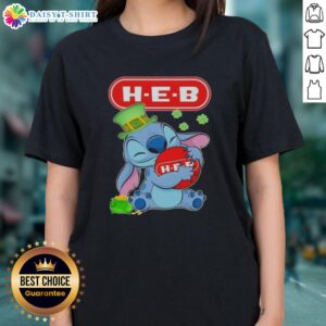 Top Stitch Hug H-E-B Logo St. Patrick's Day Ladies Tee in vibrant green with festive design and comfortable fit.