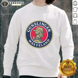 Premium Gunslinger Beer Wasteland Sweatshirt featuring a rugged design and cozy fit for casual wear.