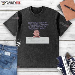 Cute It's The Great Pumpkin Charlie Brown t-shirt featuring Snoopy and pumpkins, perfect for Halloween celebrations.