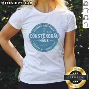 Official Constexpr Brew Ladies Tee featuring 'Genuine Constexpr Evaluated at Compile Time' design, Estd 2011.