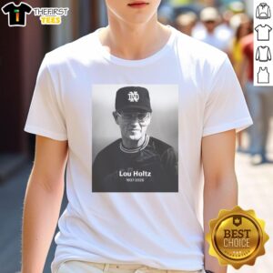 Alt Text: Original Lou Holtz T-Shirt, commemorating the legendary coach's legacy from 1937-2026, featuring bold graphics.