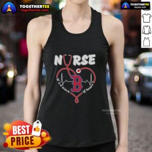 Boston Red Sox MLB nurse tank top with stethoscope design, perfect for baseball fans and healthcare professionals.