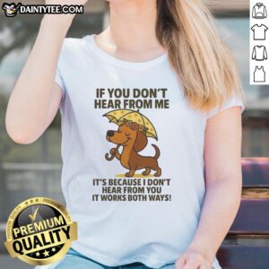 Cute dachshund graphic on a ladies tee, perfect for dog lovers. Nice Dachshund shirt for casual wear.