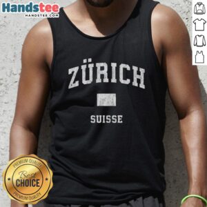 Stylish tank top featuring 'Nice Zurich Switzerland' design, perfect for summer wear in Switzerland.