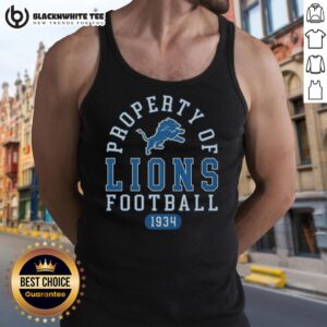 Alt Text: Top Detroit Lions Football Property 1934 Tank Top featuring vintage design and team colors for fans.