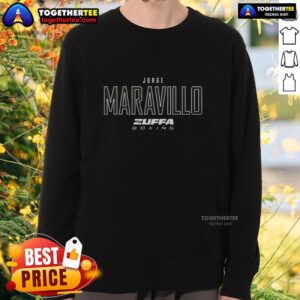 Original Jorge Maravillo Zuffa Boxing Elite Sweatshirt in black, showcasing a stylish design perfect for boxing fans.