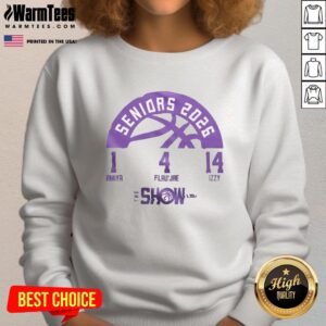 Premium Seniors 2026 LSU Women's Basketball Sweatshirt in vibrant colors, perfect for fans and warm-up wear.