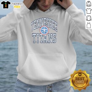 Official Tennessee Titans Arch Hoodie in navy blue featuring team logo and comfortable design for fans.