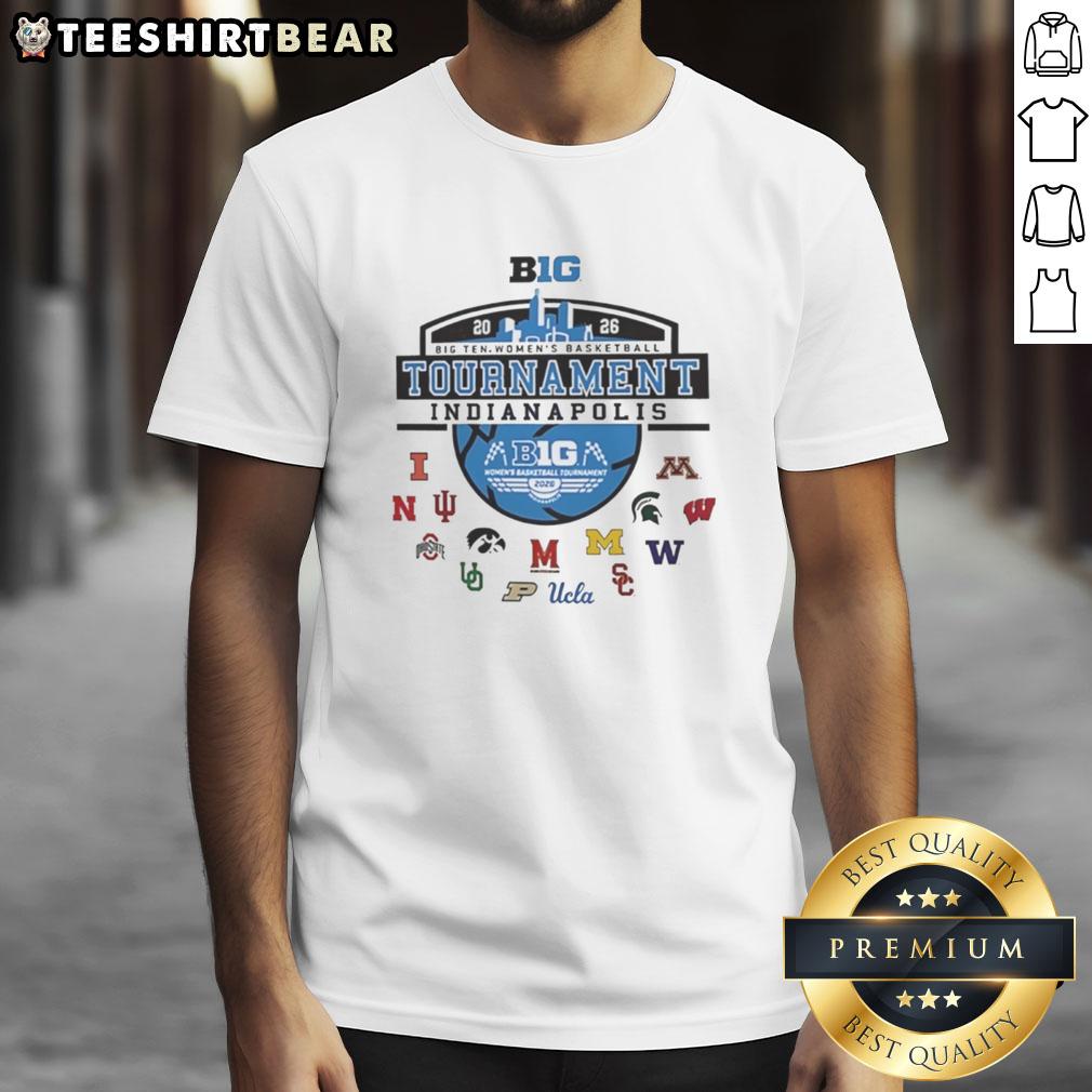 good-2026-big-ten-womens-basketball-tournament-indianapolis-skyline-t-shirt Good 2026 Big Ten Women's Basketball Tournament T-Shirt featuring Indianapolis skyline design, perfect for fans and supporters.