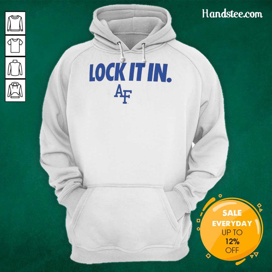 good-air-force-falcons-2026-lock-it-in-hoodie Alt Text: Stylish Good Air Force Falcons 2026 Lock It In Hoodie in navy blue, perfect for fans and casual wear.