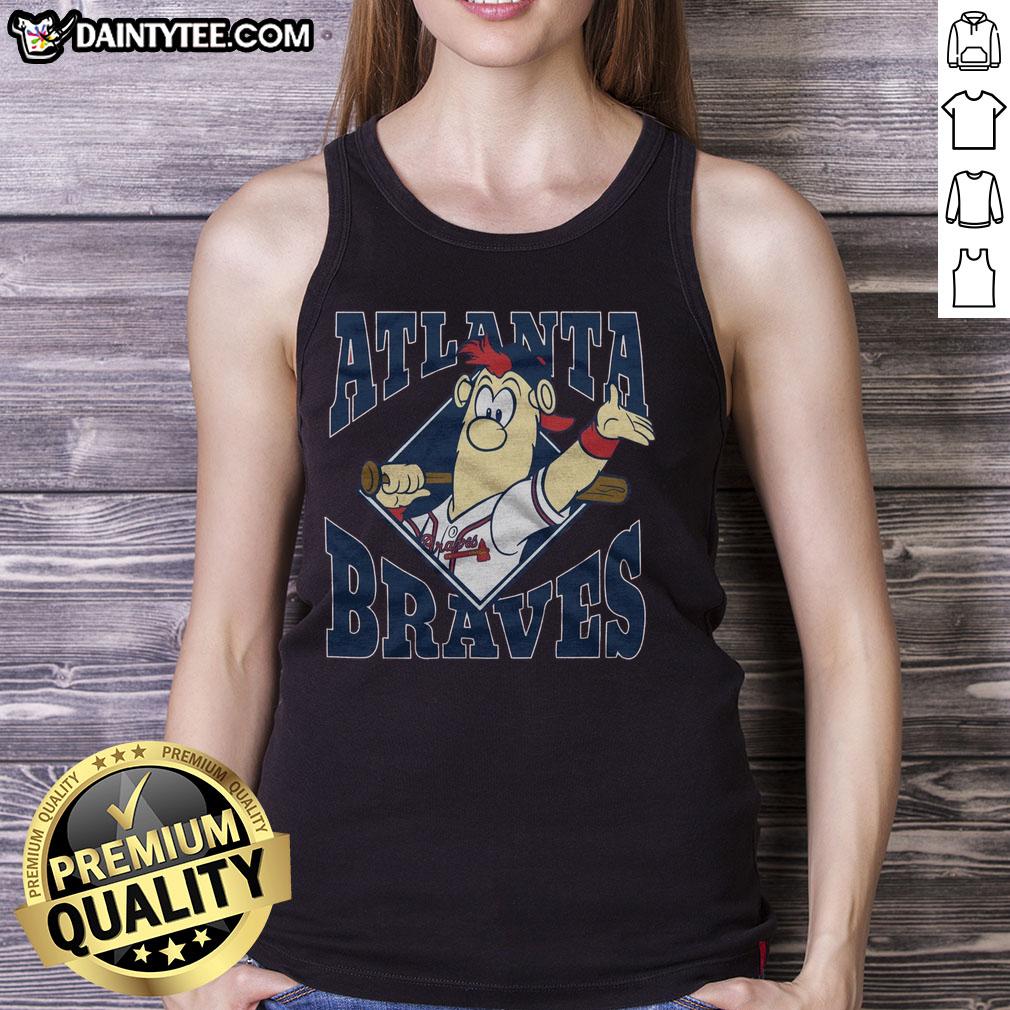 good-atlanta-braves-mascot-tank-top-1 Atlanta Braves mascot tank top featuring vibrant team colors and logo, perfect for game day and fan apparel.