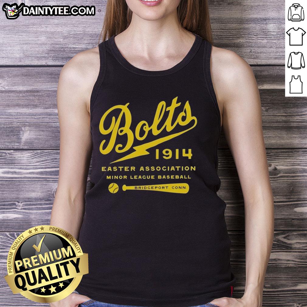 good-bridgeport-bolts-connecticut-vintage-defunct-baseball-teams-tank-top Vintage tank top featuring Good Bridgeport Bolts, a defunct Connecticut baseball team, perfect for sports memorabilia collectors.