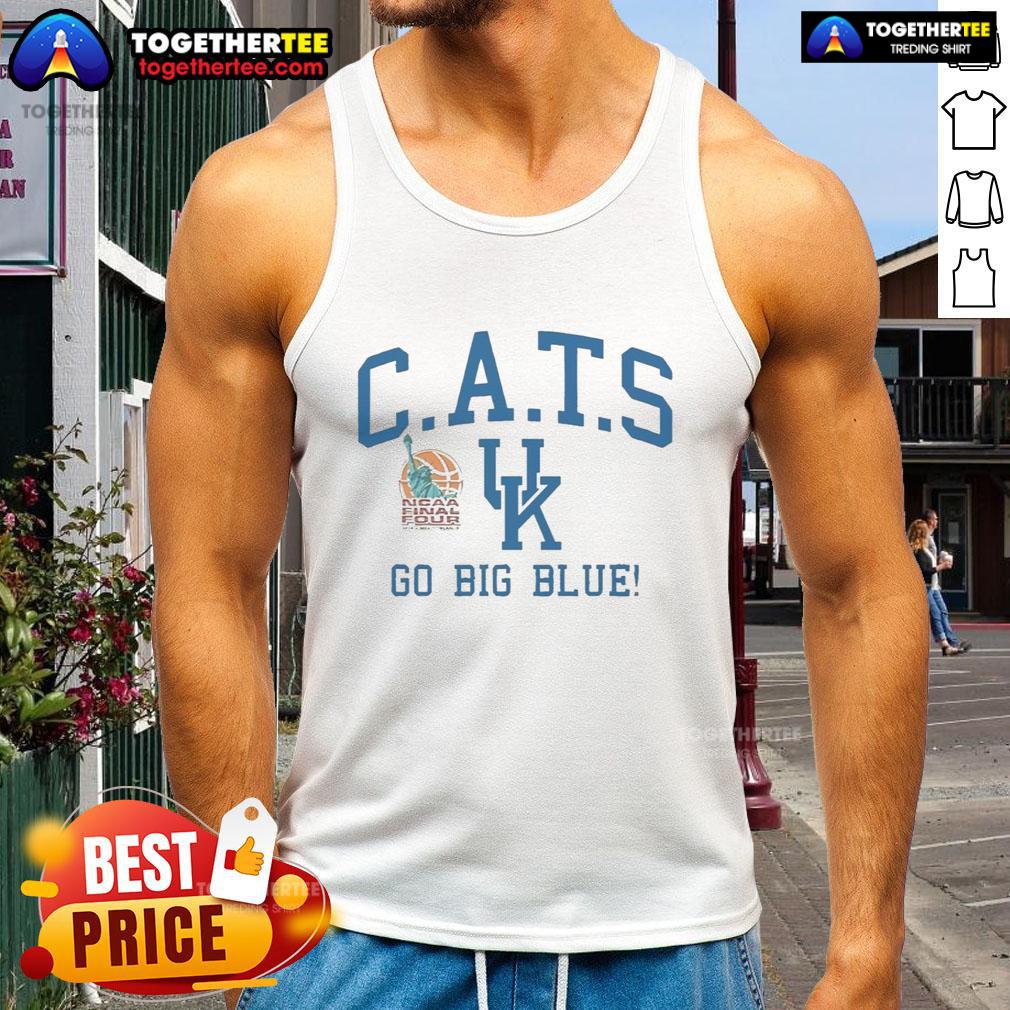 Good Cats Uk Ncaa Final Four 1996 Go Big Blue Tank Top Alt Text: Good Cats UK NCAA Final Four 1996 Go Big Blue tank top featuring vibrant blue color and stylish design for fans.