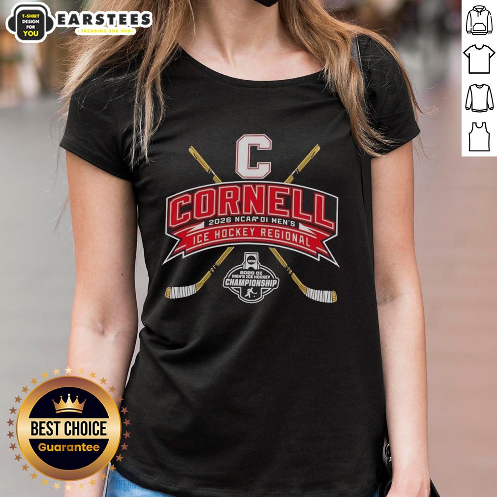 good-cornell-big-red-2026-ncaa-division-i-mens-ice-hockey-regional-ladies-tee Good Cornell Big Red 2026 NCAA Division I Men's Ice Hockey Regional Ladies Tee, featuring team colors and logo design.