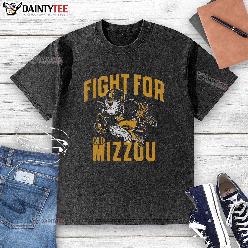 good-fight-for-old-mizzou-vintage-washed-t-shirt Vintage washed t-shirt featuring 'Good Fight for Old Mizzou' slogan, perfect for fans of Mizzou sports and nostalgia.