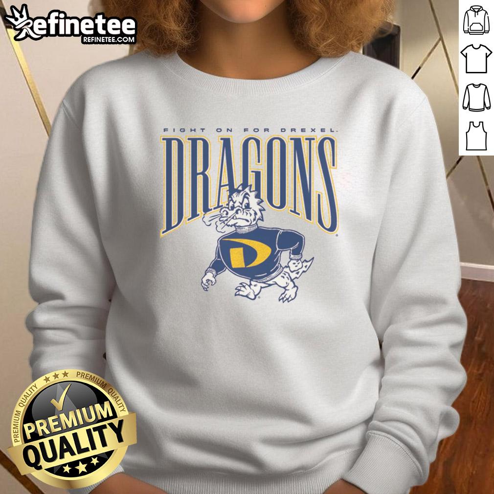 good-fight-on-for-drexel-vintage-sweatshirt Vintage Drexel sweatshirt featuring 'Good Fight On' slogan, perfect for alumni and college spirit wear.