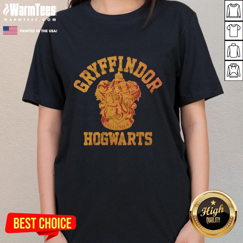 good-gryffindor-crest-ladies-tee Good Gryffindor Crest ladies tee featuring the iconic Gryffindor emblem on a stylish shirt for fans of Harry Potter.