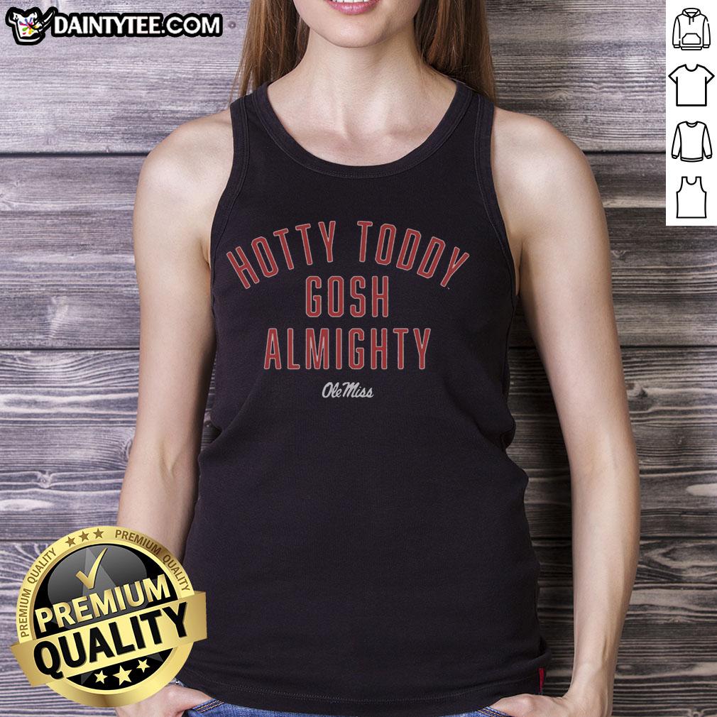 good-hotty-toddy-gosh-almighty-ole-miss-vintage-tank-top Vintage Ole Miss tank top featuring 'Good Hotty Toddy Gosh Almighty' slogan, perfect for game day and casual wear.