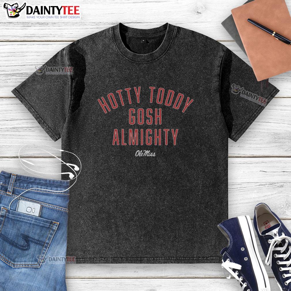 good-hotty-toddy-gosh-almighty-ole-miss-vintage-washed-t-shirt Vintage washed Ole Miss t-shirt featuring 'Good Hotty Toddy Gosh Almighty' design, perfect for fans and collectors.