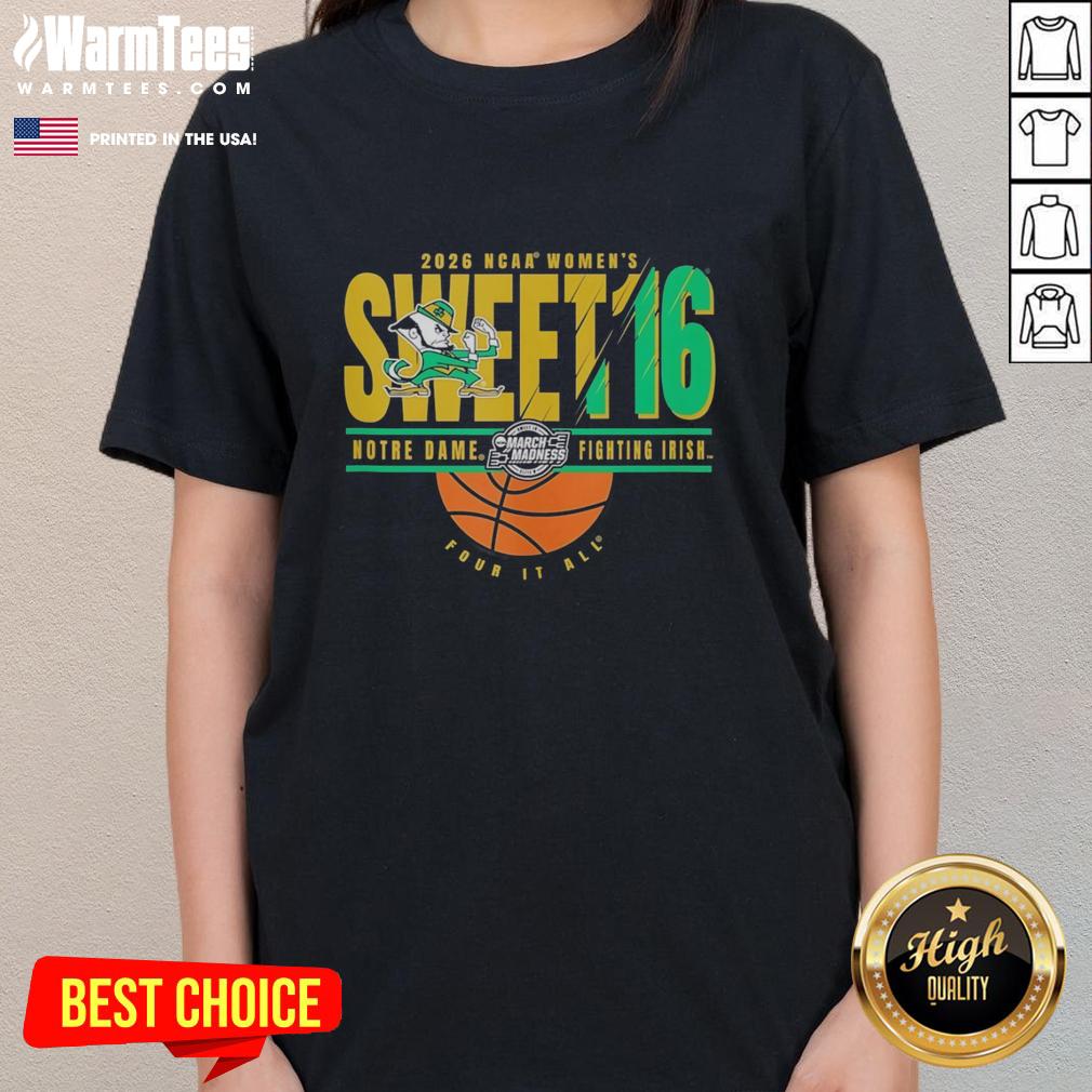 good-notre-dame-fighting-irish-ncaa-womens-sweet-16-march-madness-2026-ladies-tee Good Notre Dame Fighting Irish NCAA Womens Sweet 16 March Madness 2026 ladies tee featuring team colors and logo.