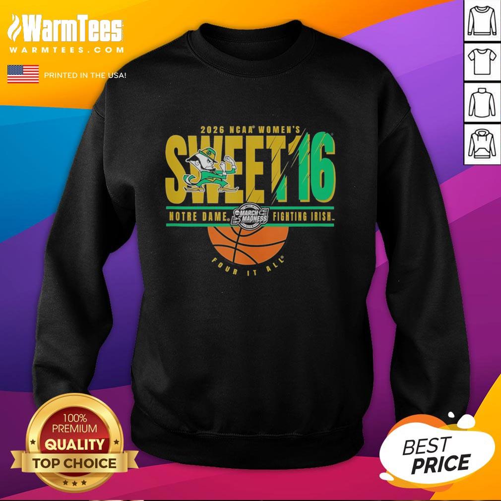 good-notre-dame-fighting-irish-ncaa-womens-sweet-16-march-madness-2026-sweatshirt Notre Dame Fighting Irish NCAA Women's Sweet 16 March Madness 2026 sweatshirt featuring team colors and logo.