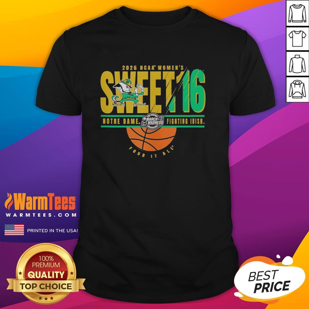 good-notre-dame-fighting-irish-ncaa-womens-sweet-16-march-madness-2026-t-shirt-1 Good Notre Dame Fighting Irish NCAA Women's Sweet 16 March Madness 2026 T-Shirt featuring team colors and logo.
