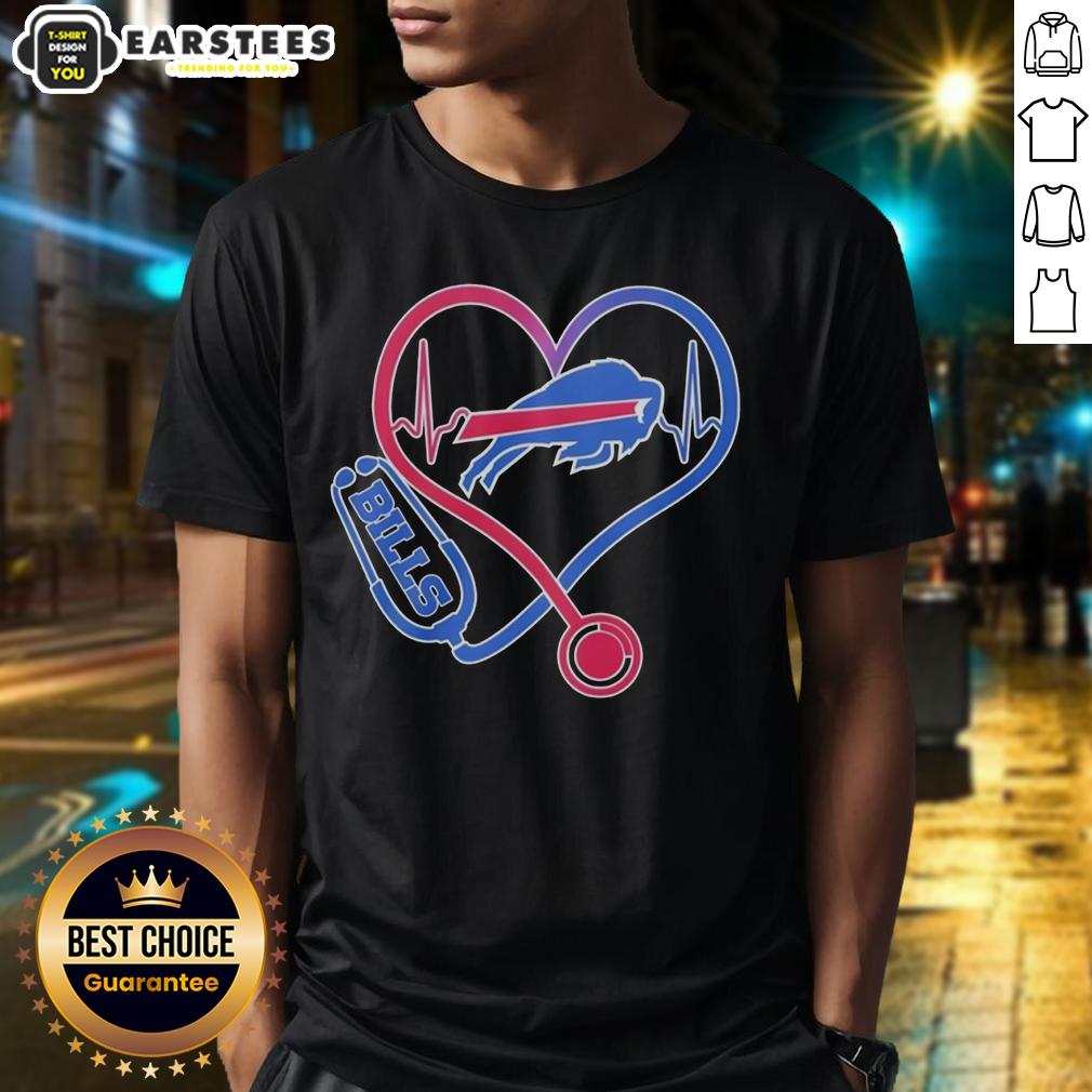good-nurse-heartbeat-x-buffalo-bills-logo-t-shirt Good Nurse Heartbeat X Buffalo Bills Logo T-Shirt featuring a heart and logo design, perfect for nurse fans and football lovers.