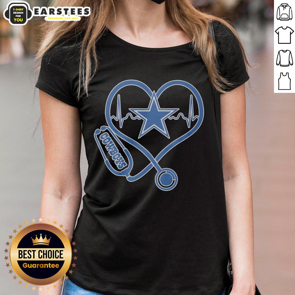 good-nurse-heartbeat-x-dallas-cowboys-logo-ladies-tee Good Nurse Heartbeat with Dallas Cowboys Logo on Ladies Tee - Perfect for proud nurses and Cowboys fans.