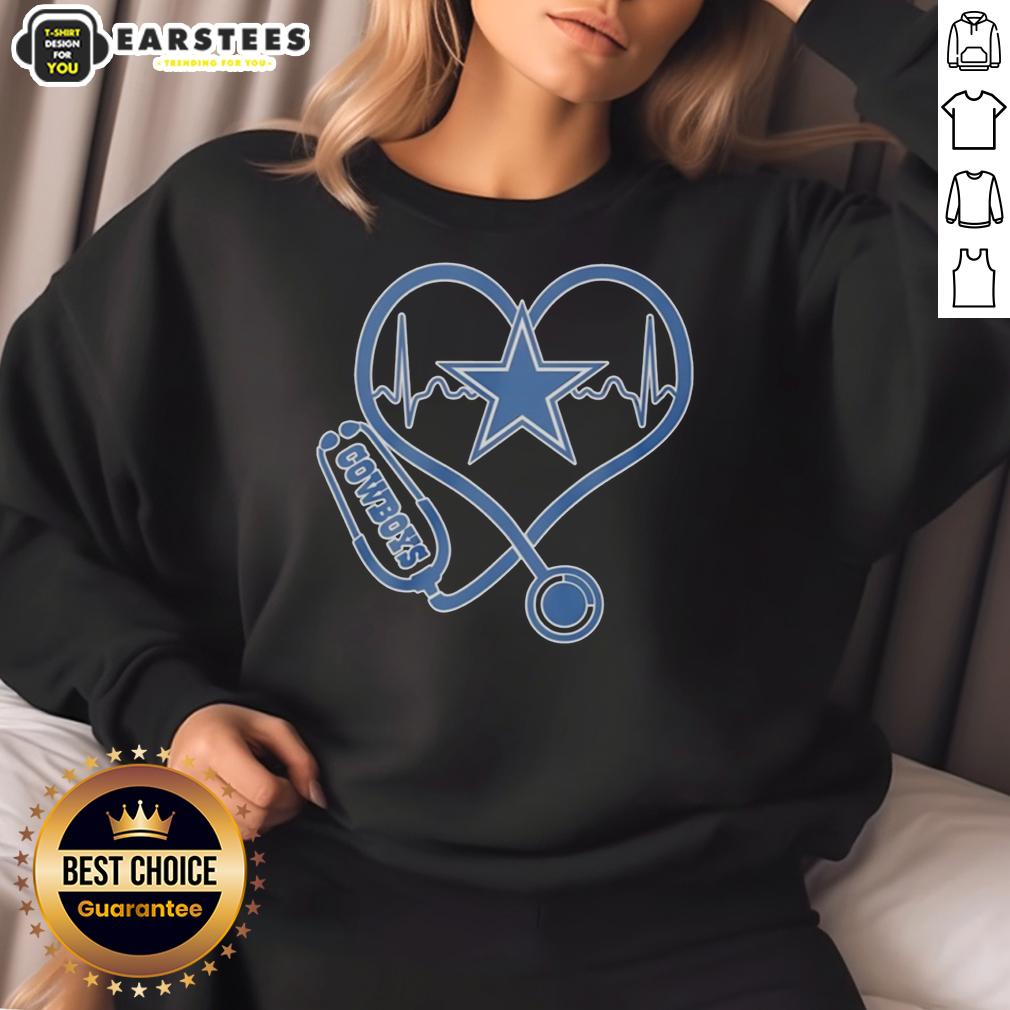 good-nurse-heartbeat-x-dallas-cowboys-logo-sweatshirt Good Nurse Heartbeat X Dallas Cowboys Logo Sweatshirt, perfect for nurses and football fans, showcasing team spirit and care.