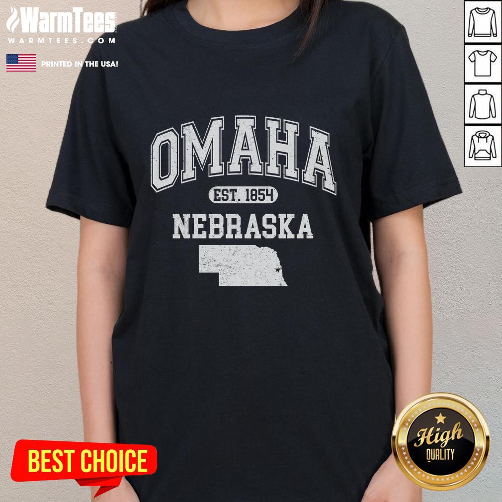 good-omaha-nebraska-est-1854-varsity-ladies-tee Good Omaha Nebraska Est 1854 Varsity Ladies Tee featuring a stylish design perfect for local pride and casual wear.