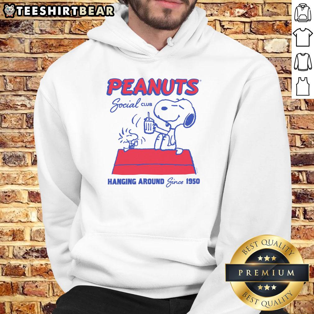 good-peanuts-snoopy-woodstock-social-club-hanging-around-since-1950-hoodie Alt Text: Good Peanuts Snoopy Woodstock Social Club hoodie featuring iconic characters, celebrating friendship since 1950.