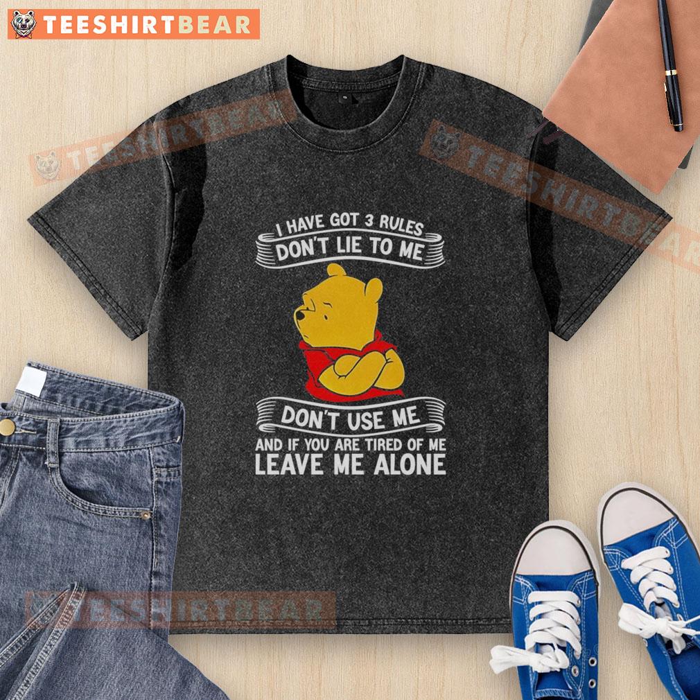 good-pooh-i-have-got-3-rules-dont-lie-to-me-washed-t-shirt Alt Text: Good Pooh I Have Got 3 Rules Don't Lie to Me washed t-shirt featuring a playful design and vibrant colors.
