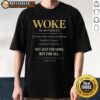 Good Pope Leo XIV Woke Is No Insult T-Shirt design featuring bold text and a vibrant graphic for all fans of unique apparel.