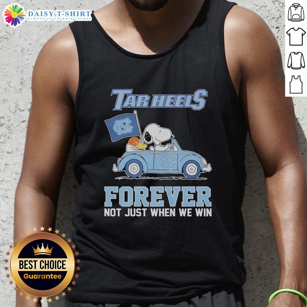 Good Snoopy And Woodstock Diving North Carolina Tar Heels Car Forever Not Just When We Win Tank Top Good Snoopy and Woodstock tank top for North Carolina Tar Heels fans, celebrating team spirit all year round.