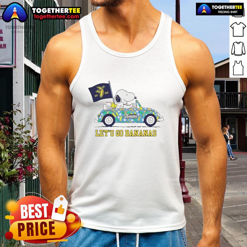 Good Snoopy And Woodstock Driving Car Let'S Go Savannah Bananas Tank Top